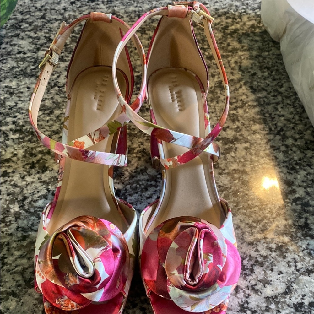 Ted Baker Pink Platform Sandals with Strappy Design